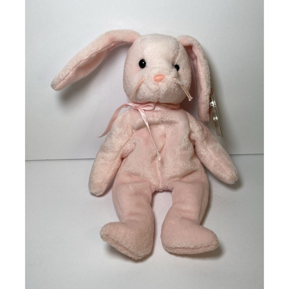 Retired Ty Beanie Babies Hoppity The Bunny Pink 1996 Plush Collectible